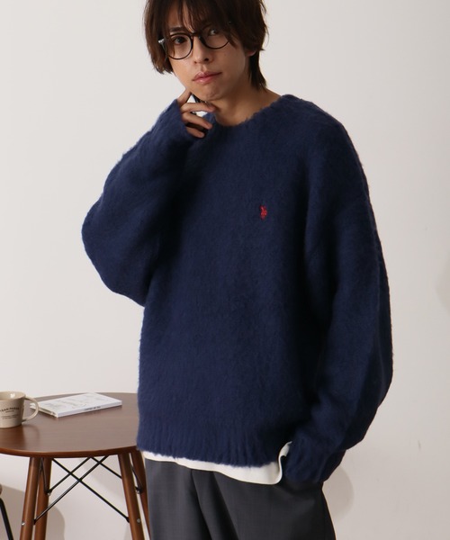 U.S. POLO ASSN.(ユーエスポロアッスン)の「【U.S. POLO ASSN./ユーエスポロアッスン】別注 ロゴ刺繍 ふわふわシャギー ニット(ニット/セーター・メンズ・ネイビー/レッド/ブラック/オフホワイト/グレー/ブルー/ピンク・M/L/LL/S)」の18枚目の写真