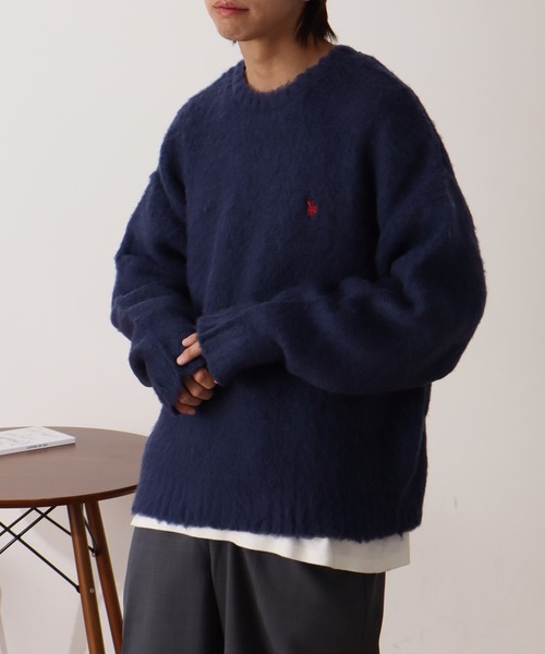 U.S. POLO ASSN.(ユーエスポロアッスン)の「【U.S. POLO ASSN./ユーエスポロアッスン】別注 ロゴ刺繍 ふわふわシャギー ニット(ニット/セーター・メンズ・ネイビー/レッド/ブラック/オフホワイト/グレー/ブルー/ピンク・M/L/LL/S)」の20枚目の写真