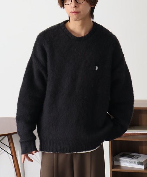 U.S. POLO ASSN.(ユーエスポロアッスン)の「【U.S. POLO ASSN./ユーエスポロアッスン】別注 ロゴ刺繍 ふわふわシャギー ニット(ニット/セーター・メンズ・ネイビー/レッド/ブラック/オフホワイト/グレー/ブルー/ピンク・M/L/LL/S)」の8枚目の写真