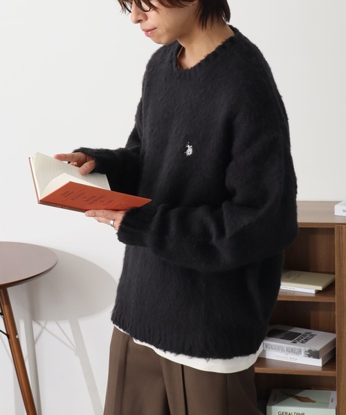 U.S. POLO ASSN.(ユーエスポロアッスン)の「【U.S. POLO ASSN./ユーエスポロアッスン】別注 ロゴ刺繍 ふわふわシャギー ニット(ニット/セーター・メンズ・ネイビー/レッド/ブラック/オフホワイト/グレー/ブルー/ピンク・M/L/LL/S)」の10枚目の写真