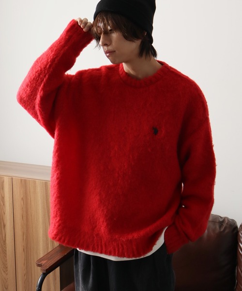 U.S. POLO ASSN.(ユーエスポロアッスン)の「【U.S. POLO ASSN./ユーエスポロアッスン】別注 ロゴ刺繍 ふわふわシャギー ニット(ニット/セーター・メンズ・ネイビー/レッド/ブラック/オフホワイト/グレー/ブルー/ピンク・M/L/LL/S)」の13枚目の写真