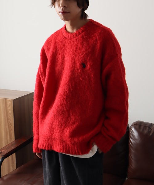 U.S. POLO ASSN.(ユーエスポロアッスン)の「【U.S. POLO ASSN./ユーエスポロアッスン】別注 ロゴ刺繍 ふわふわシャギー ニット(ニット/セーター・メンズ・ネイビー/レッド/ブラック/オフホワイト/グレー/ブルー/ピンク・M/L/LL/S)」の15枚目の写真
