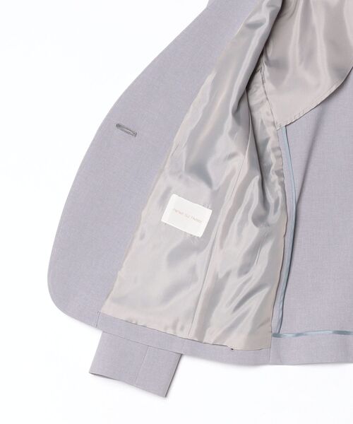 Perfect Suit FActory(パーフェクトスーツファクトリー)の「杢調プレーンスーツ ノーカラージャケット グレー/カーキ(カーキー)【マシンウォッシャブル】(ノーカラージャケット・レディース・グレー/カーキ・7号/9号/11号/13号)」の21枚目の写真