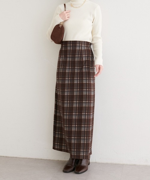 natural couture（ナチュラルクチュール）の「アソートチェックペンシルスカート（スカート・レディース・ブラック/ブラウン・FREE）」の11枚目の写真