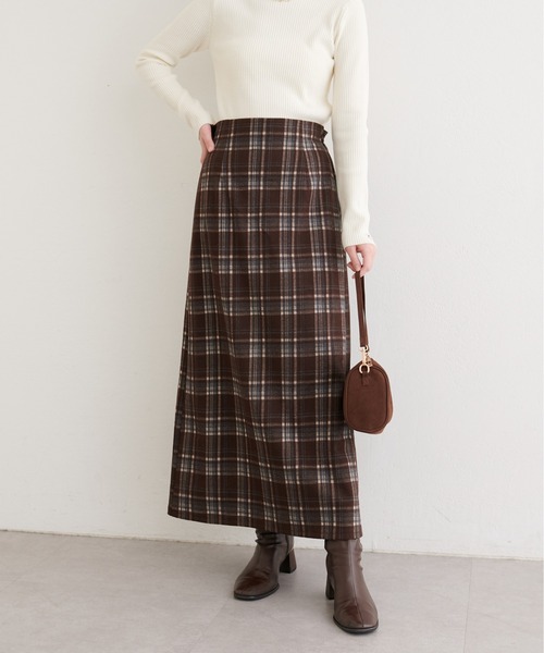 natural couture（ナチュラルクチュール）の「アソートチェックペンシルスカート（スカート・レディース・ブラック/ブラウン・FREE）」の10枚目の写真