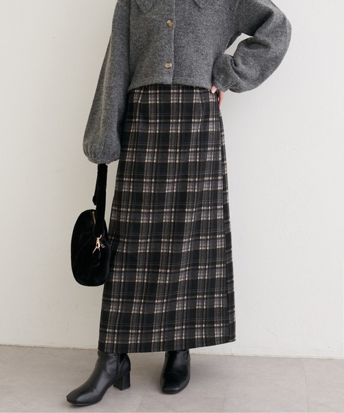 natural couture（ナチュラルクチュール）の「アソートチェックペンシルスカート（スカート・レディース・ブラック/ブラウン・FREE）」の6枚目の写真