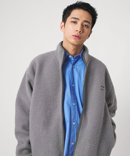 CITEN（シテン）の「＜CITEN＞フリースジップブルゾン（ブルゾン・メンズ・グレー系/ブラック・L/M）」の3枚目の写真