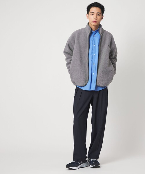 CITEN（シテン）の「＜CITEN＞フリースジップブルゾン（ブルゾン・メンズ・グレー系/ブラック・L/M）」の4枚目の写真