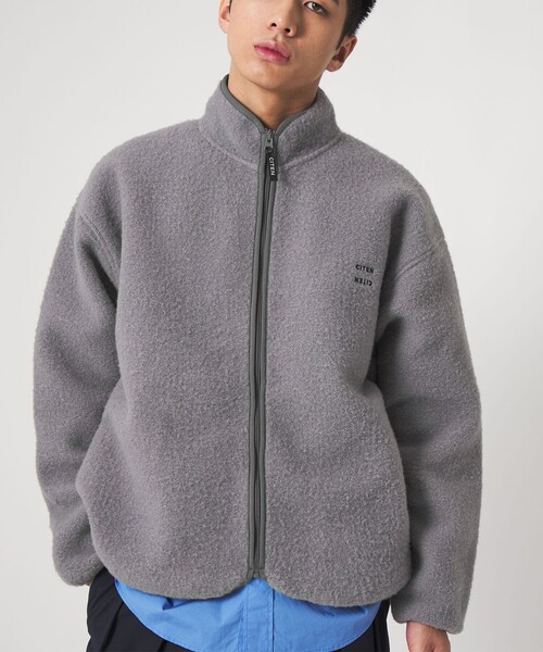 CITEN（シテン）の「＜CITEN＞フリースジップブルゾン（ブルゾン・メンズ・グレー系/ブラック・L/M）」の5枚目の写真