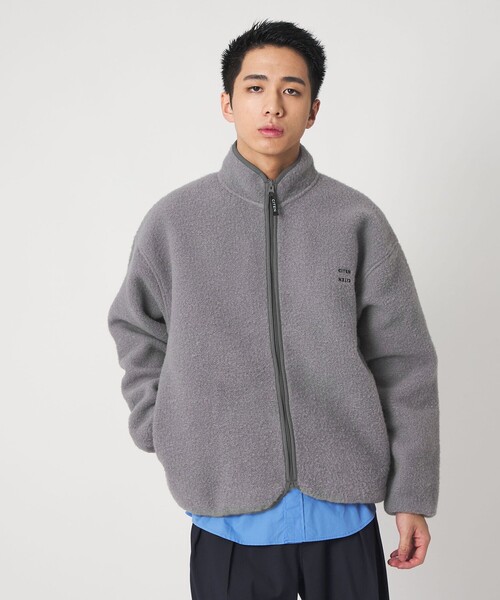 CITEN（シテン）の「＜CITEN＞フリースジップブルゾン（ブルゾン・メンズ・グレー系/ブラック・L/M）」の6枚目の写真