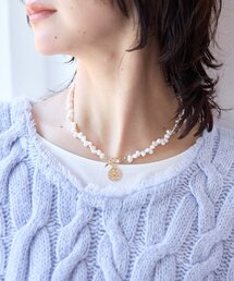 RIVE DROITE | 【華やかな印象に】プレート付きパールショートネックレス(ネックレス)