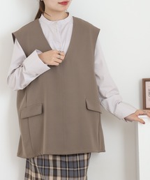 EGLANTINE（エグランティーヌ）の「EGLANTINE ブラウス+ベスト　アンサンブル（ベスト・レディース）」