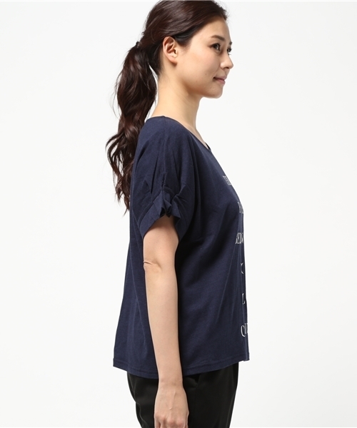 OUTLET（アウトレット）の「【Discoat Petit】20/-CR袖タックロゴT（Tシャツ/カットソー・レディース・アイボリー/ネイビー/杢グレー・MEDIUM/LARGE）」の5枚目の写真