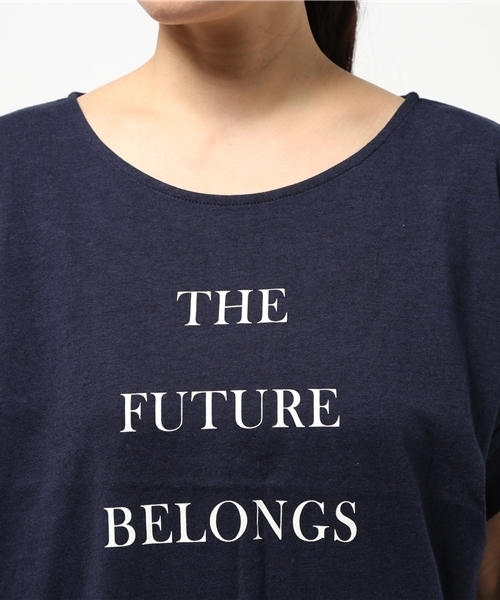 OUTLET（アウトレット）の「【Discoat Petit】20/-CR袖タックロゴT（Tシャツ/カットソー・レディース・アイボリー/ネイビー/杢グレー・MEDIUM/LARGE）」の7枚目の写真
