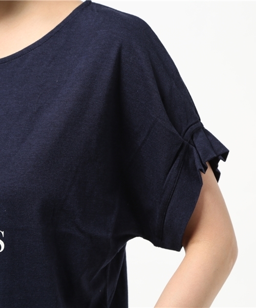 OUTLET（アウトレット）の「【Discoat Petit】20/-CR袖タックロゴT（Tシャツ/カットソー・レディース・アイボリー/ネイビー/杢グレー・MEDIUM/LARGE）」の8枚目の写真