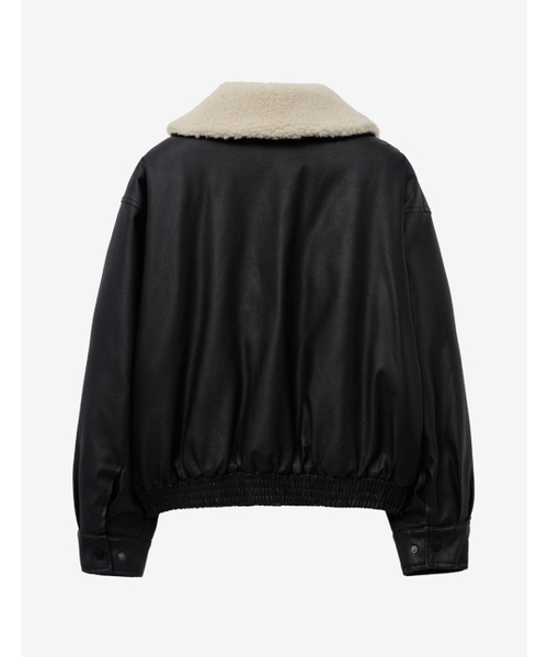 LADY VOLUME（レディーボリューム）の「SHEARING VINTAGE WASHED LEATHER PADDING_BLACK（ダウンジャケット/コート・レディース・その他・FREE）」の3枚目の写真