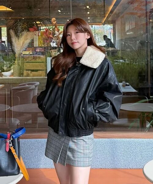 LADY VOLUME（レディーボリューム）の「SHEARING VINTAGE WASHED LEATHER PADDING_BLACK（ダウンジャケット/コート・レディース・その他・FREE）」の7枚目の写真