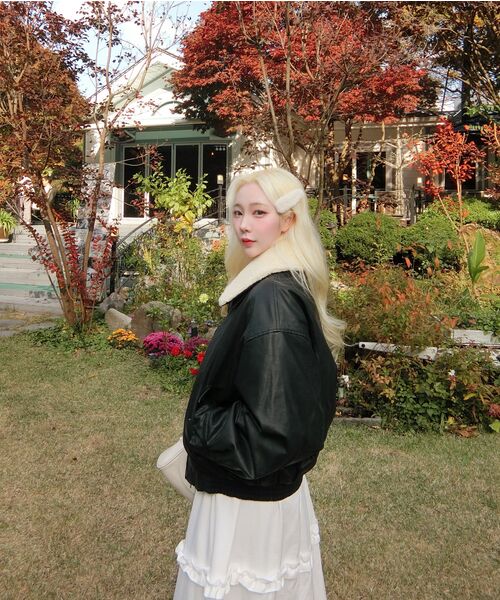 LADY VOLUME（レディーボリューム）の「SHEARING VINTAGE WASHED LEATHER PADDING_BLACK（ダウンジャケット/コート・レディース・その他・FREE）」の18枚目の写真