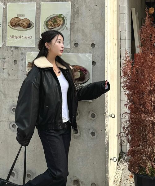 LADY VOLUME（レディーボリューム）の「SHEARING VINTAGE WASHED LEATHER PADDING_BLACK（ダウンジャケット/コート・レディース・その他・FREE）」の20枚目の写真