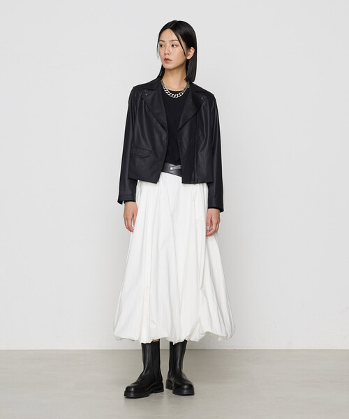 K.T KIYOKO TAKASE(キヨコタカセ)の「〔 Sサイズ 〕 ストレッチバックサテン梨地 ラウンドネックプルオーバー(シャツ/ブラウス・レディース・オフホワイト・5号)」の10枚目の写真