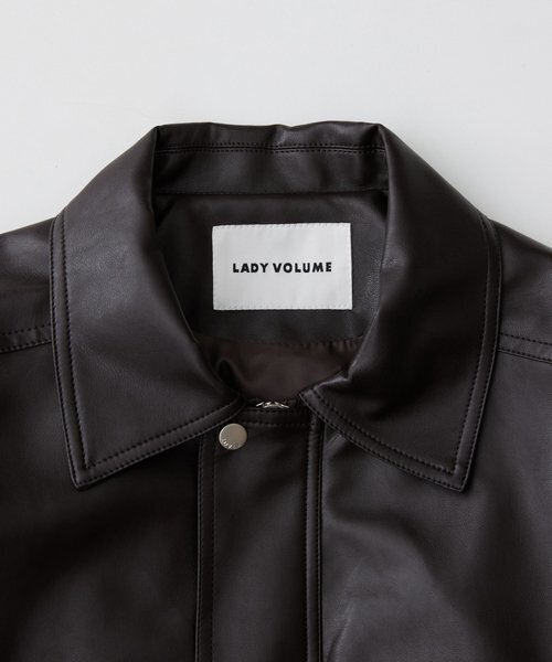 LADY VOLUME（レディーボリューム）の「465 VEGAN LEATHER BLOUSON_BURGANDY（ライダースジャケット・レディース・その他・FREE）」の15枚目の写真