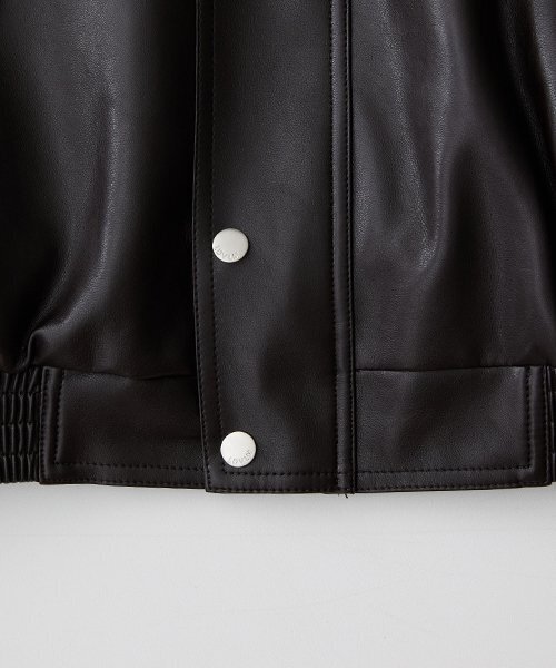 LADY VOLUME（レディーボリューム）の「465 VEGAN LEATHER BLOUSON_BURGANDY（ライダースジャケット・レディース・その他・FREE）」の10枚目の写真