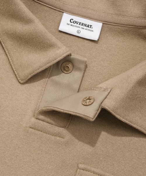 COVERNAT(カバーナット)の「オープンカラー ポケットTシャツ ベージュ(ポロシャツ・レディース・その他・X-LARGE/LARGE/MEDIUM/SMALL/X-SMALL/XX-LARGE)」の4枚目の写真