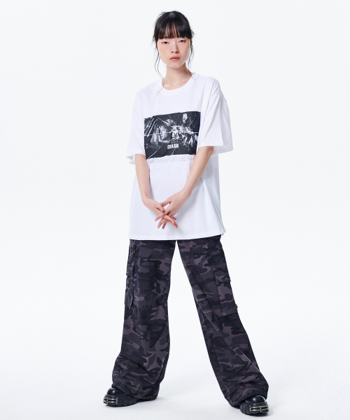 runningHIGH（ランニングハイ）の「クレッシュハーフスリーブTシャツ[ホワイト]（Tシャツ/カットソー・レディース・その他・FREE）」の2枚目の写真