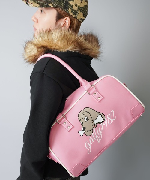 GALFY/ガルフィー】2WAY合皮ボストンショルダーバッグ/耐久マット素材