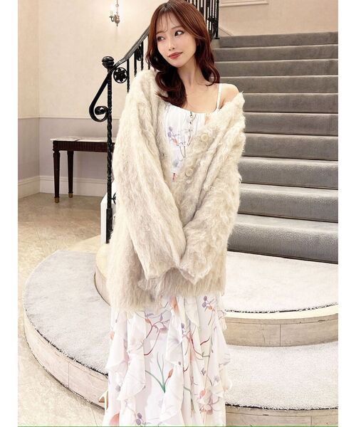 RESEXXY(リゼクシー)の「シャギーミディニットカーディガン(カーディガン/ボレロ・レディース・グレー/ブルー/ベージュ・FREE)」の11枚目の写真