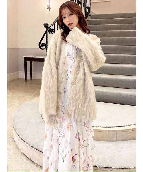 RESEXXY(リゼクシー)の「シャギーミディニットカーディガン(カーディガン/ボレロ・レディース・グレー/ブルー/ベージュ・FREE)」の12枚目の写真