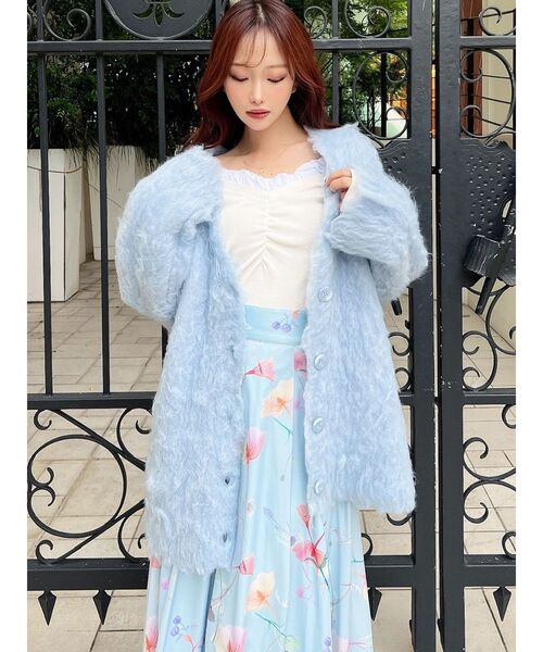 RESEXXY(リゼクシー)の「シャギーミディニットカーディガン(カーディガン/ボレロ・レディース・グレー/ブルー/ベージュ・FREE)」の15枚目の写真