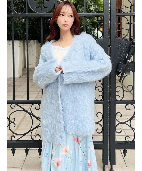 RESEXXY(リゼクシー)の「シャギーミディニットカーディガン(カーディガン/ボレロ・レディース・グレー/ブルー/ベージュ・FREE)」の16枚目の写真