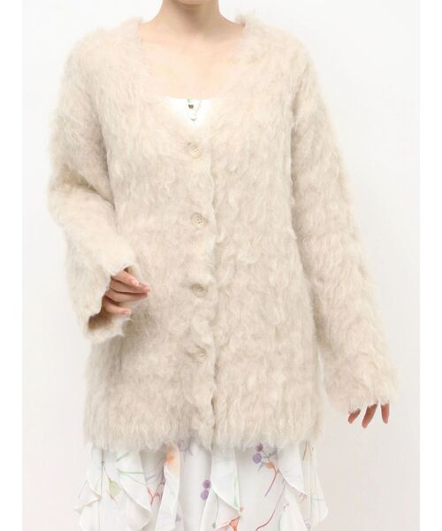 RESEXXY(リゼクシー)の「シャギーミディニットカーディガン(カーディガン/ボレロ・レディース・グレー/ブルー/ベージュ・FREE)」の7枚目の写真