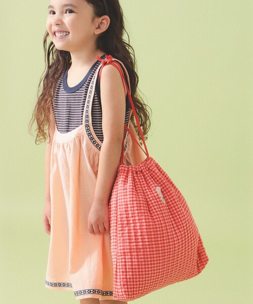 こども ビームス(コドモビームス)の「巾着 バッグ 2026(ショルダーバッグ・キッズ・レッド系その他/ネイビー・ONE SIZE)」の1枚目の写真