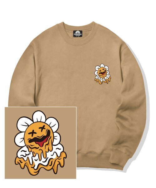 TRIPSHION(トリップション)の「メルティングデイジーロゴ クルーネック - ベージュ(スウェット・メンズ・その他・LARGE/MEDIUM/X-LARGE)」の1枚目の写真
