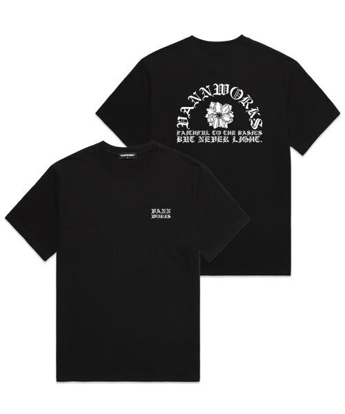 VANNWORKS(バンワークス)の「FLOWER ARCH オーバーサイズ 半袖Tシャツ (VS0051) ブラック/ホワイト(Tシャツ/カットソー・レディース・その他・X-LARGE/XX-LARGE/LARGE/MEDIUM/SMALL)」の1枚目の写真