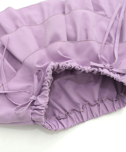 Bee des Bee(ビーデスビー)の「リボン付きティアードスカート(スカート・キッズ・ブラック/ラベンダー・100cm/150cm/120cm/130cm/140cm/110cm)」の3枚目の写真