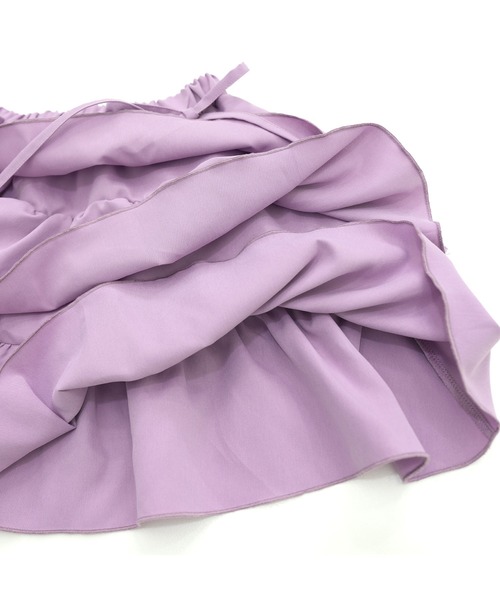Bee des Bee(ビーデスビー)の「リボン付きティアードスカート(スカート・キッズ・ブラック/ラベンダー・100cm/150cm/120cm/130cm/140cm/110cm)」の4枚目の写真