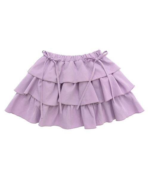 Bee des Bee(ビーデスビー)の「リボン付きティアードスカート(スカート・キッズ・ブラック/ラベンダー・100cm/150cm/120cm/130cm/140cm/110cm)」の6枚目の写真