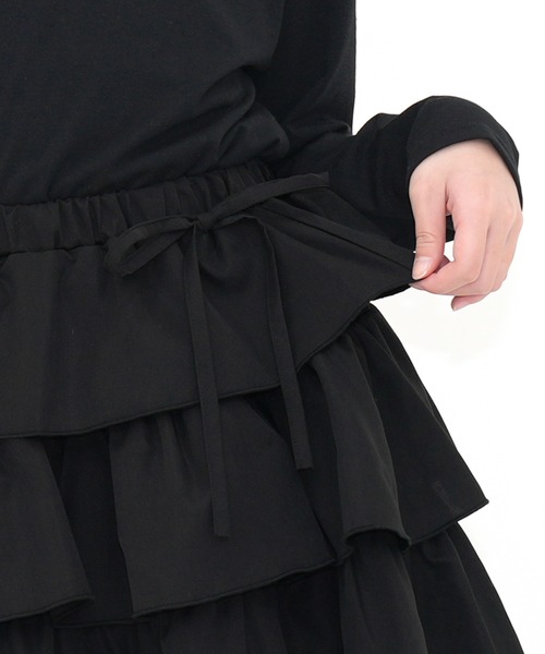 Bee des Bee(ビーデスビー)の「リボン付きティアードスカート(スカート・キッズ・ブラック/ラベンダー・100cm/150cm/120cm/130cm/140cm/110cm)」の18枚目の写真