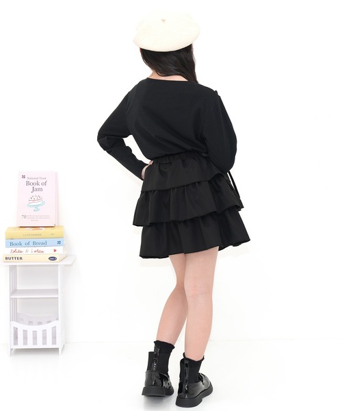 Bee des Bee(ビーデスビー)の「リボン付きティアードスカート(スカート・キッズ・ブラック/ラベンダー・100cm/150cm/120cm/130cm/140cm/110cm)」の17枚目の写真