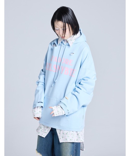 Little sunny bite（リトルサニーバイト）の「《Little Sunny Bite》Jadore LSB hoodie（パーカー・レディース・ブラック/ブルー・MEDIUM）」の2枚目の写真