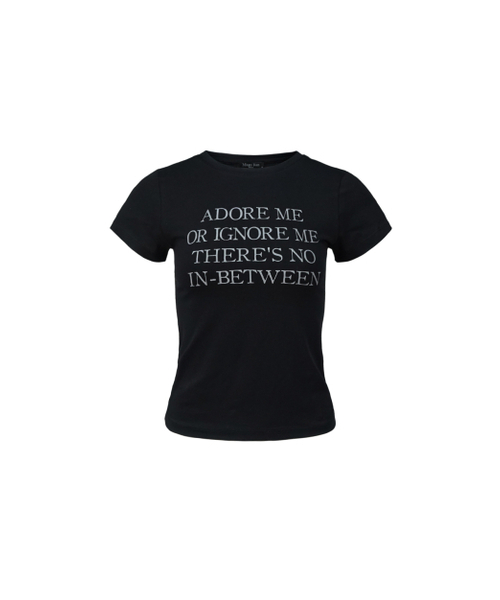 MAGORENSEOUL（マゴレンソウル）の「ADORE ME スリムフィットTシャツ ブラック（Tシャツ/カットソー・レディース・その他・FREE）」の2枚目の写真