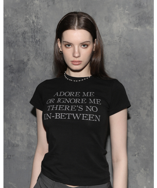 MAGORENSEOUL（マゴレンソウル）の「ADORE ME スリムフィットTシャツ ブラック（Tシャツ/カットソー・レディース・その他・FREE）」の5枚目の写真