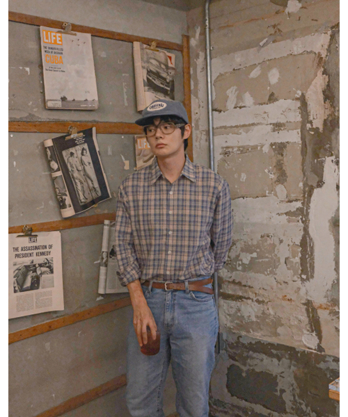 AMOU(アモウ)の「60s vintage check shirts blue(シャツ/ブラウス・メンズ・その他・1/2/3)」の2枚目の写真