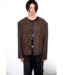CRUSHAGAIN（クラッシュアゲイン）の「pink brown tweed jacket（テーラードジャケット）」