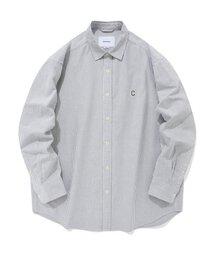 COVERNAT | Cロゴオックスフォードストライプシャツグレー(シャツ/ブラウス)