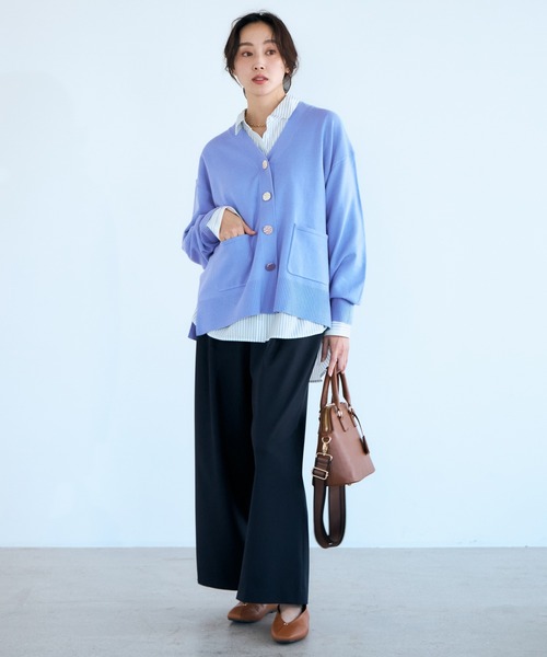 Elura(エルーラ)の「毛玉しらずVカーデ/636918(カーディガン/ボレロ・レディース・ブラック・FREE)」の12枚目の写真