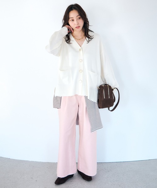 Elura(エルーラ)の「毛玉しらずVカーデ/636918(カーディガン/ボレロ・レディース・ブラック・FREE)」の4枚目の写真